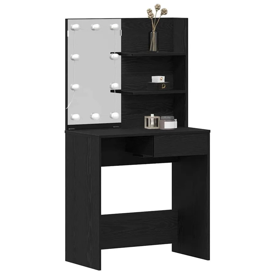Table de Toilette avec tiroir Chêne noir 74,5 x 40 x 141 cm - 3