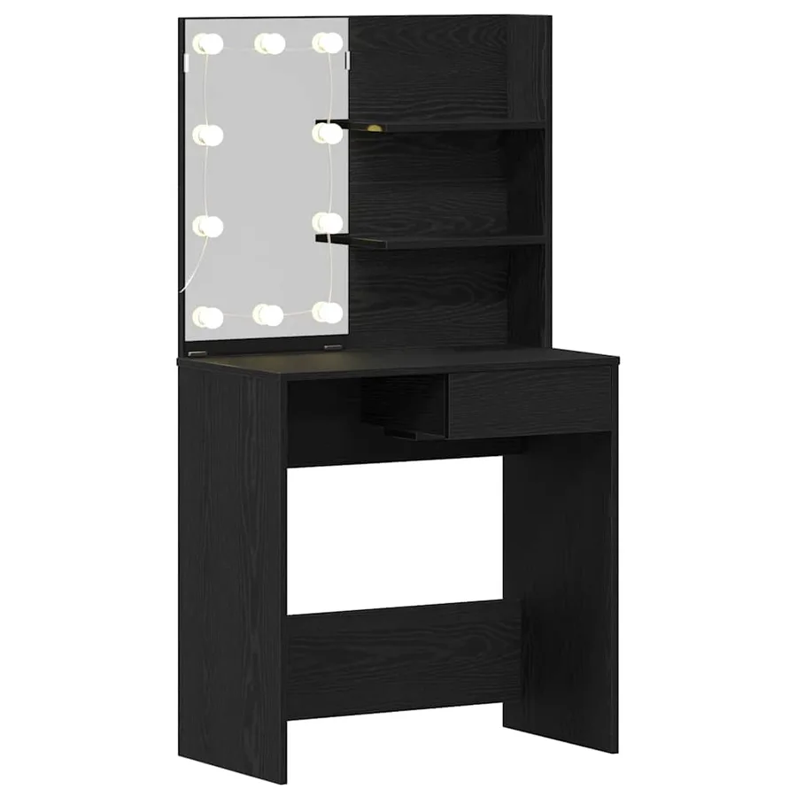 Table de Toilette avec tiroir Chêne noir 74,5 x 40 x 141 cm - 4