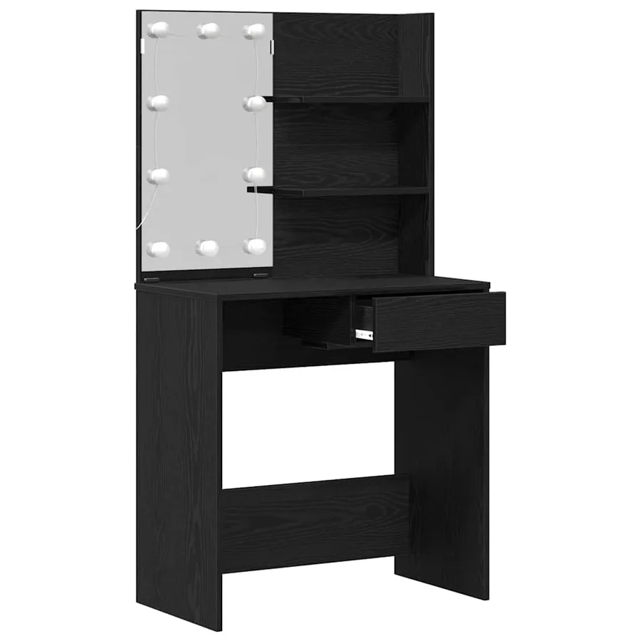 Table de Toilette avec tiroir Chêne noir 74,5 x 40 x 141 cm - 5
