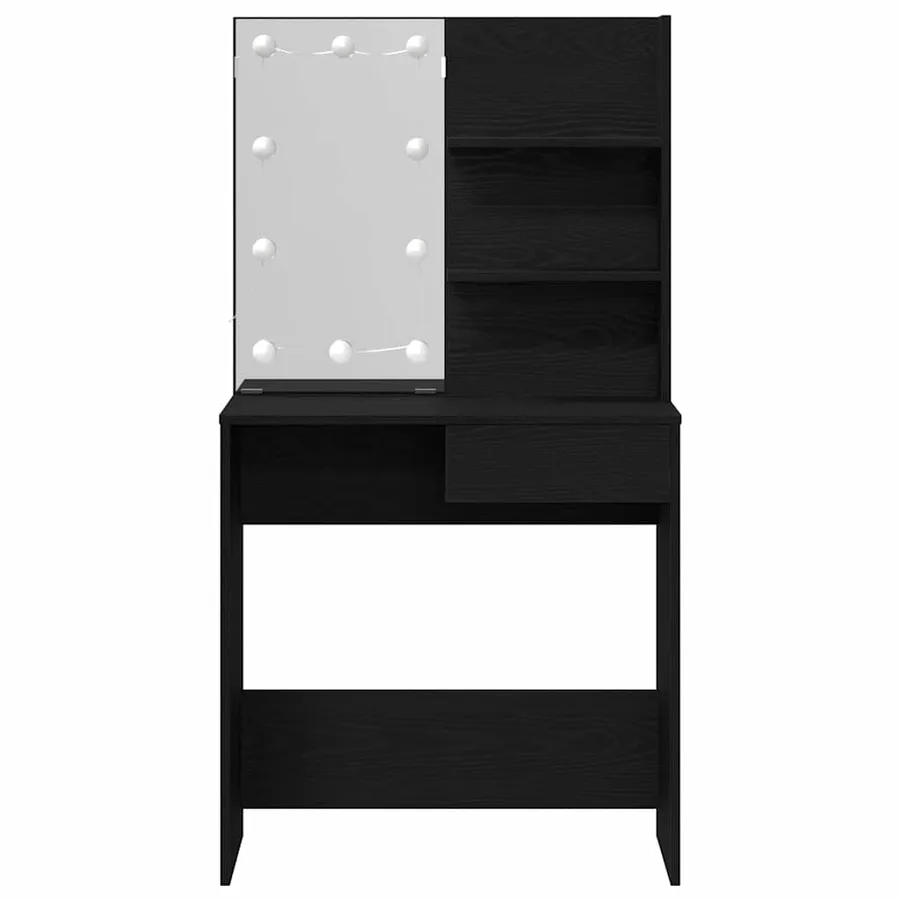 Table de Toilette avec tiroir Chêne noir 74,5 x 40 x 141 cm - 6