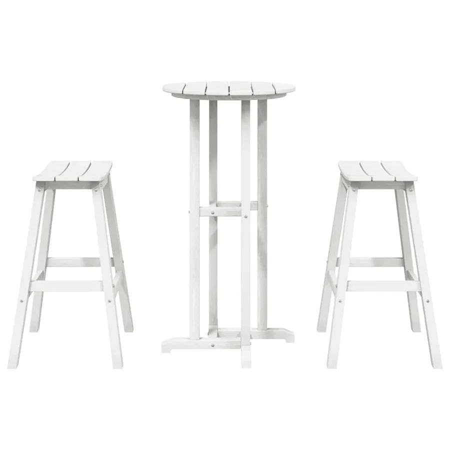 Ensemble de bar de jardin 3 pcs Blanc HDPE - 7