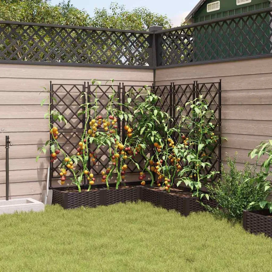 Cache-pot de jardin 5 pc Marron 120 x 120 x 125,5 cm PP - 3