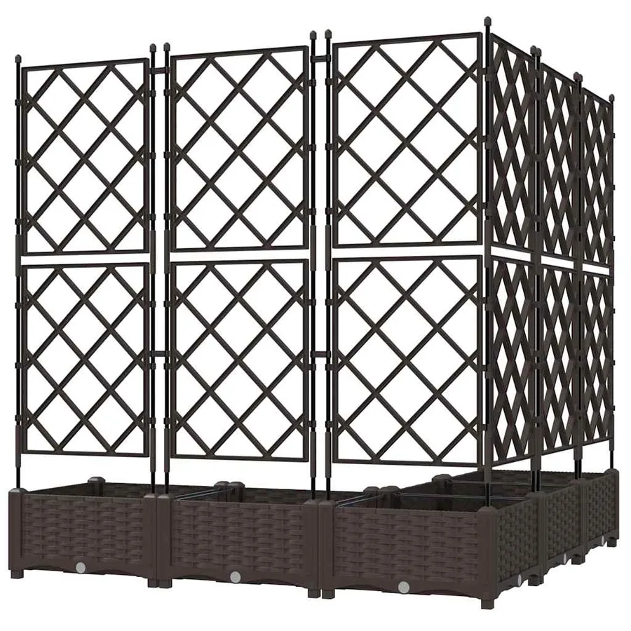 Cache-pot de jardin 5 pc Marron 120 x 120 x 125,5 cm PP - 6