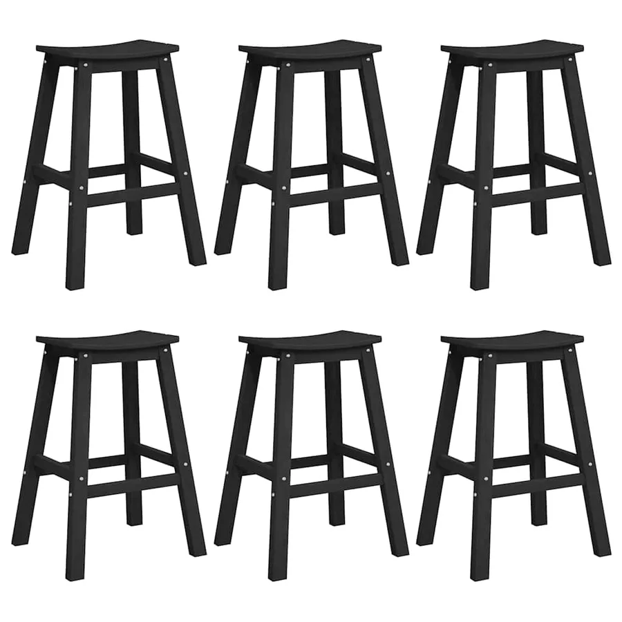 Ensemble de bar de jardin 6 pcs Noir HDPE - 2
