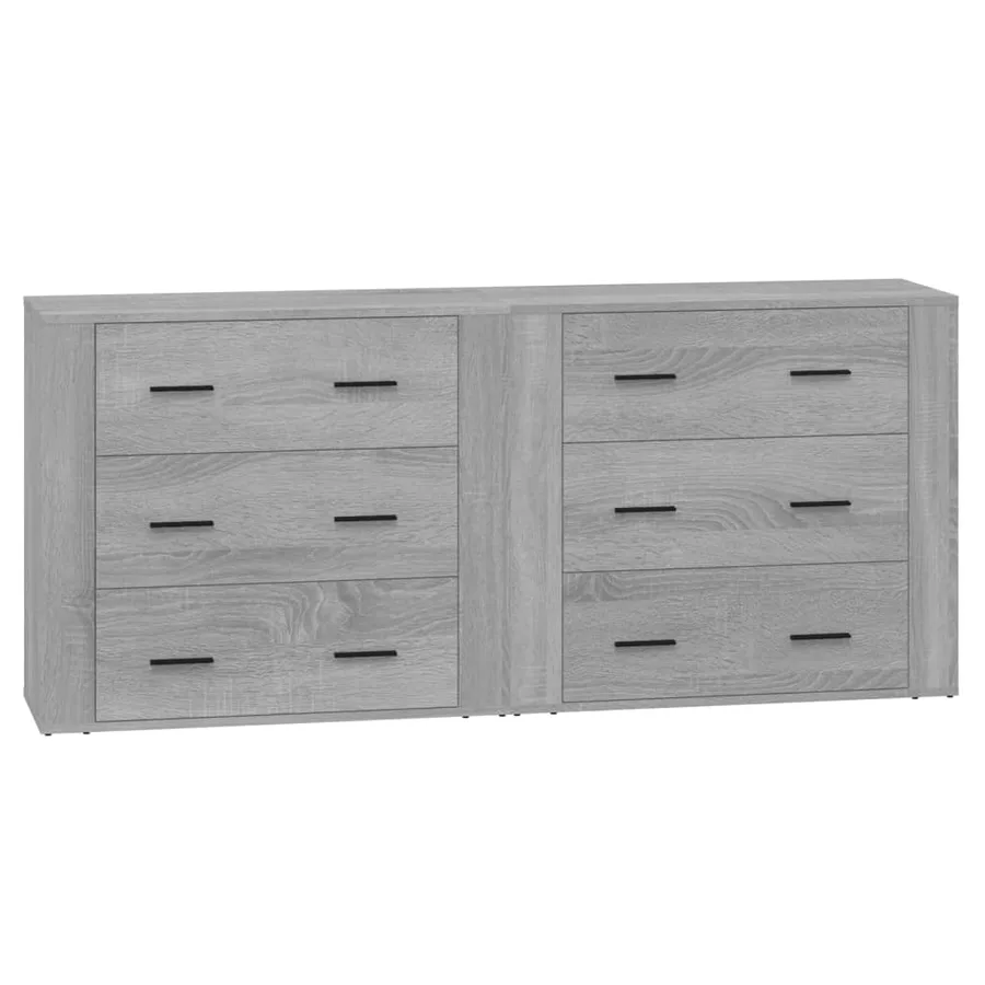 Buffets 2 pcs sonoma gris bois d'ingénierie - 2