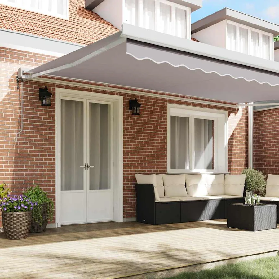 Auvent rétractable Gris clair 500 x 300 x 165 cm Tissu et Métal - 3