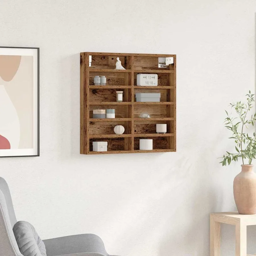 Vitrine Bois ancien 60 x 8,5 x 58 cm Bois d'ingénierie