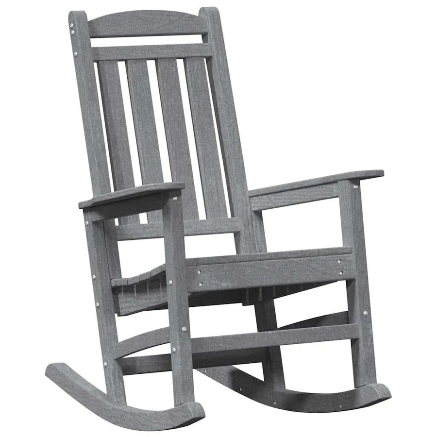 Chaise à bascule 3 pcs Gris clair Polyéthylène - 5