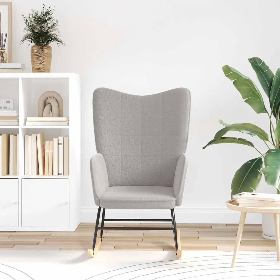 Chaise à bascule Gris clair Tissu Sherpa