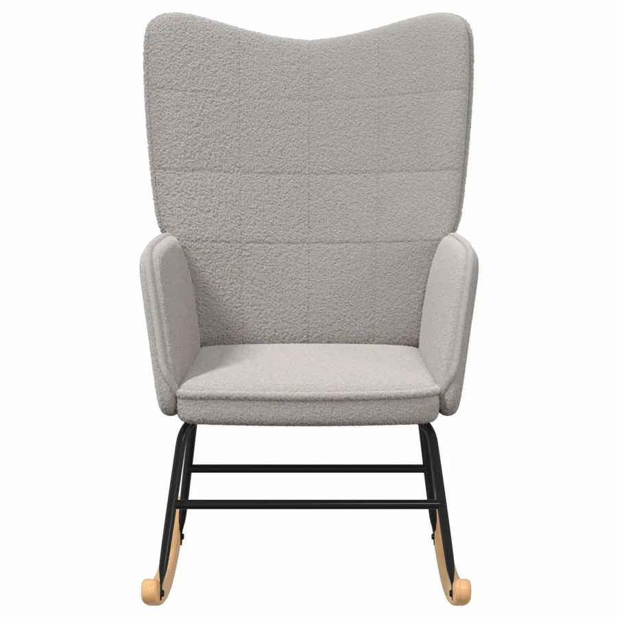 Chaise à bascule Gris clair Tissu Sherpa - 3