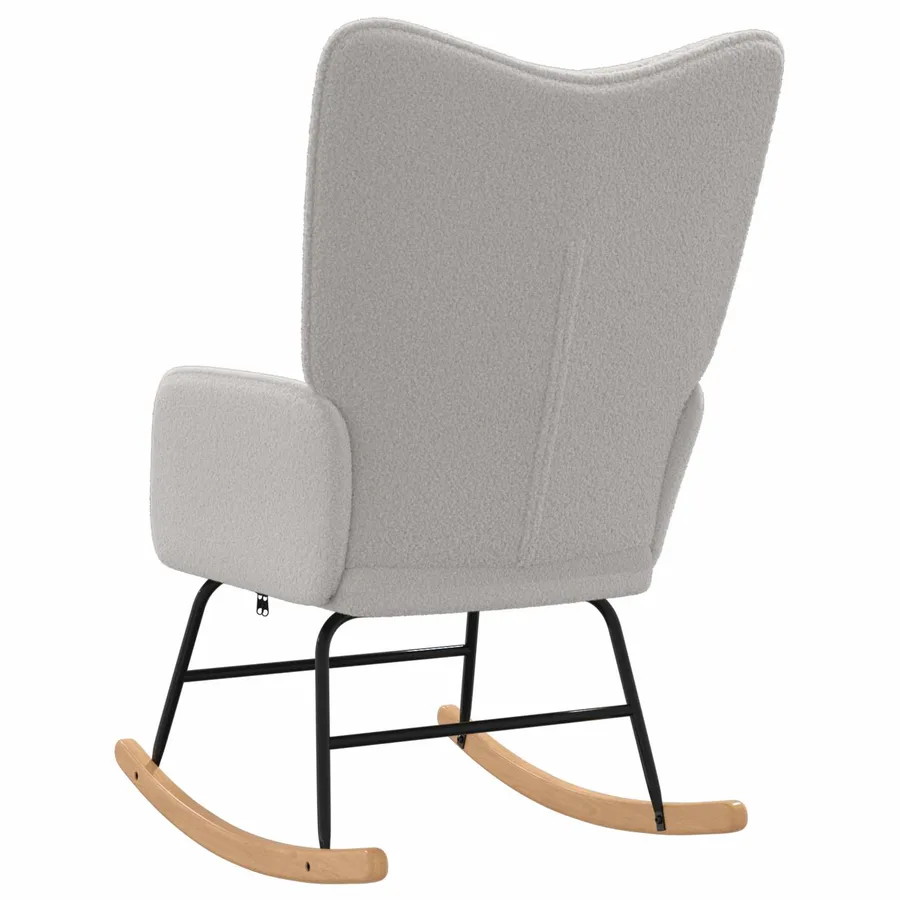 Chaise à bascule Gris clair Tissu Sherpa - 5