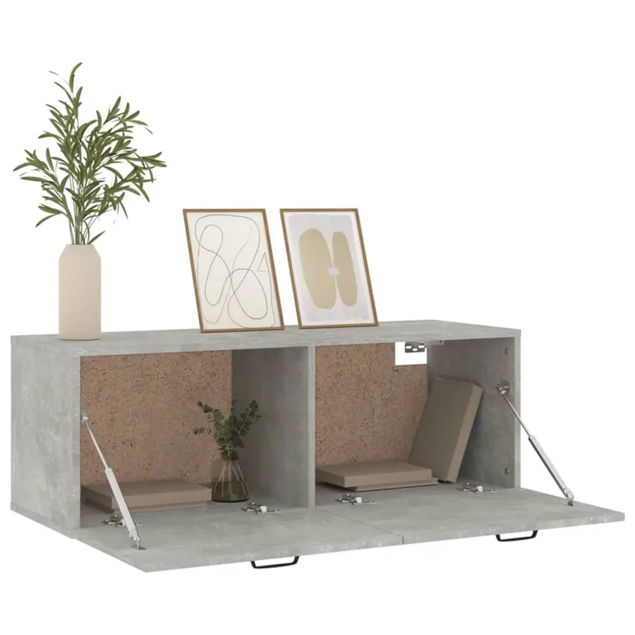 Armoire murale Gris béton 100x36,5x35 cm Bois d'ingénierie - 4