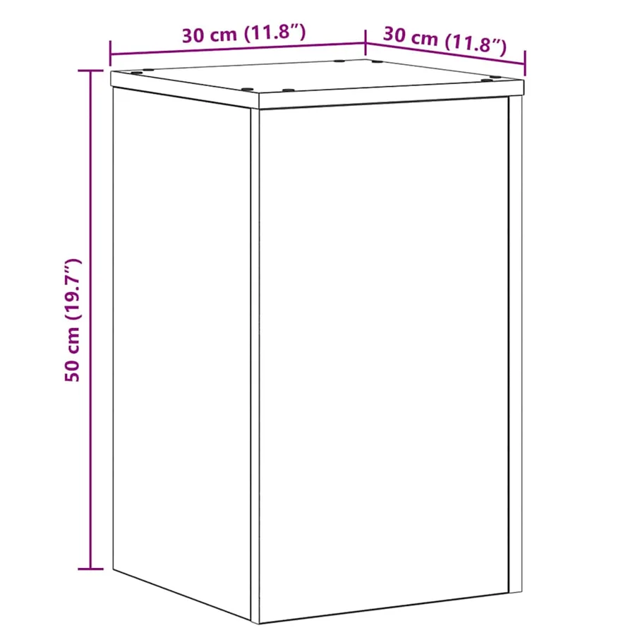 Support de Plante 2 pcs Chêne noir 30 x 30 x 50 cm - 8
