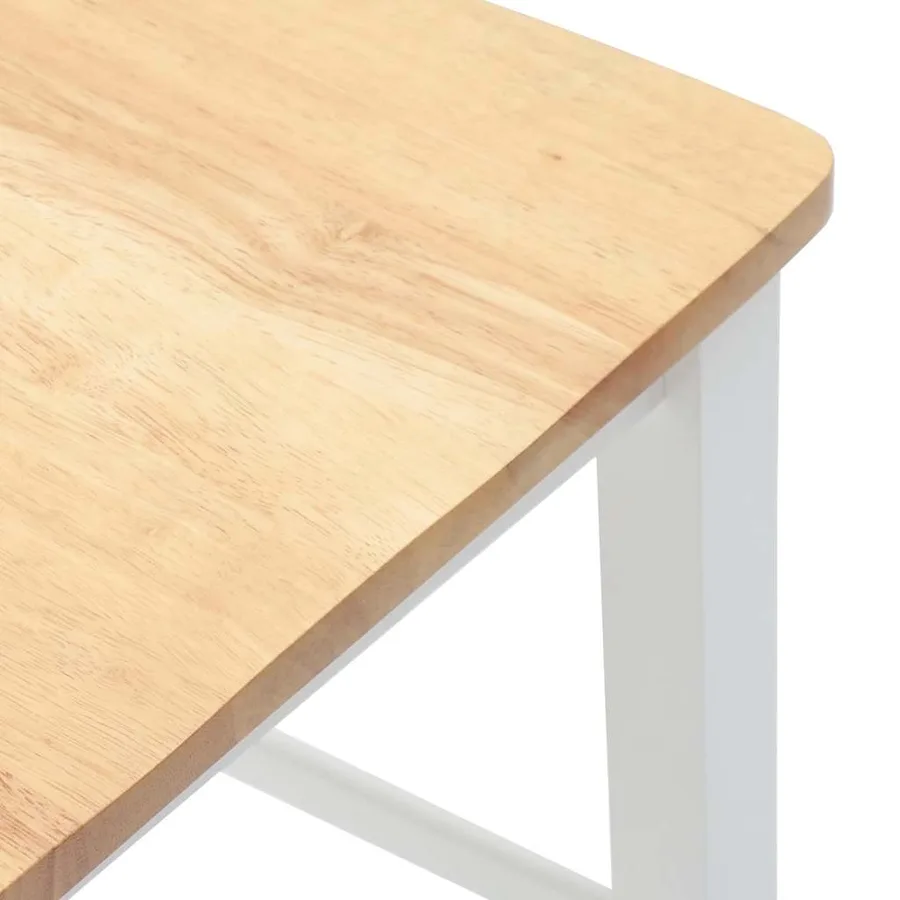 Tabourets de bar (lot de 2) en bois massif blanc et caoutchouc - 8