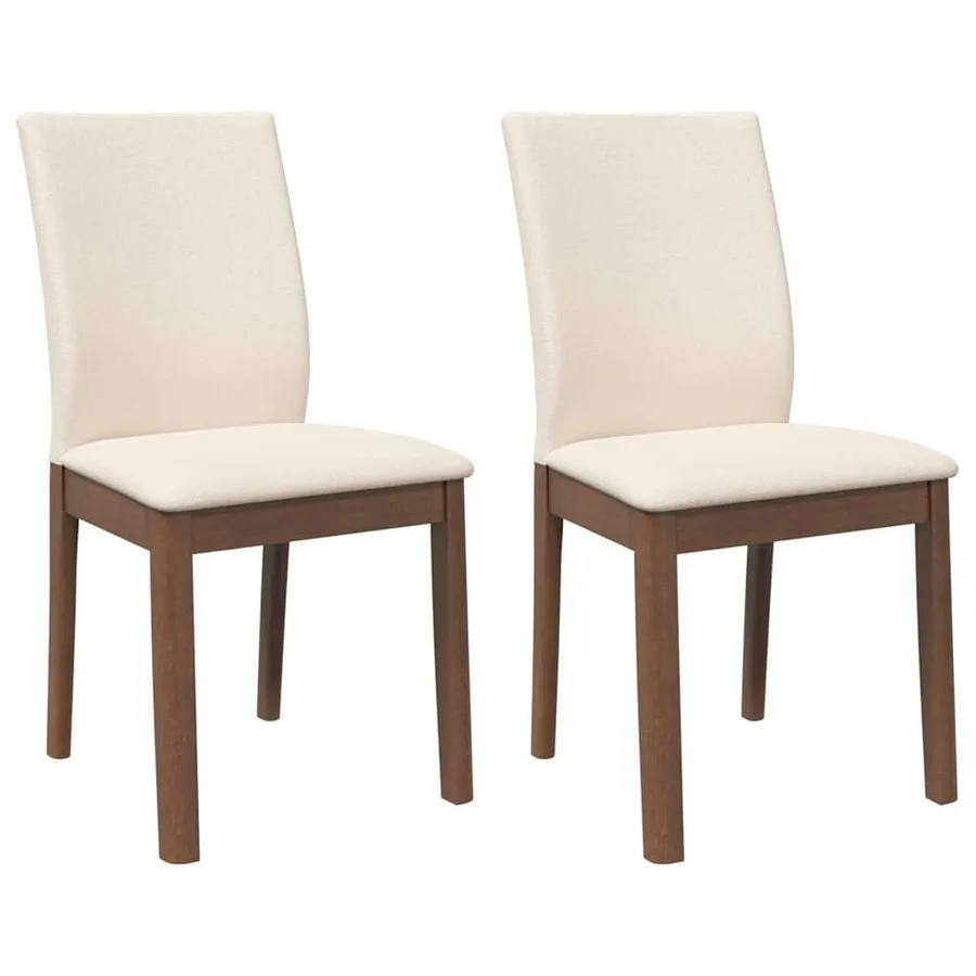 Chaises à manger coussins 2 pcs marron bois massif caoutchouc - 2