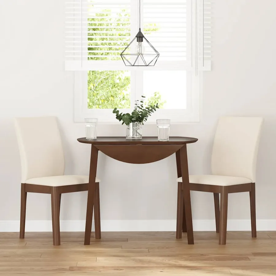 Chaises à manger coussins 2 pcs marron bois massif caoutchouc - 3