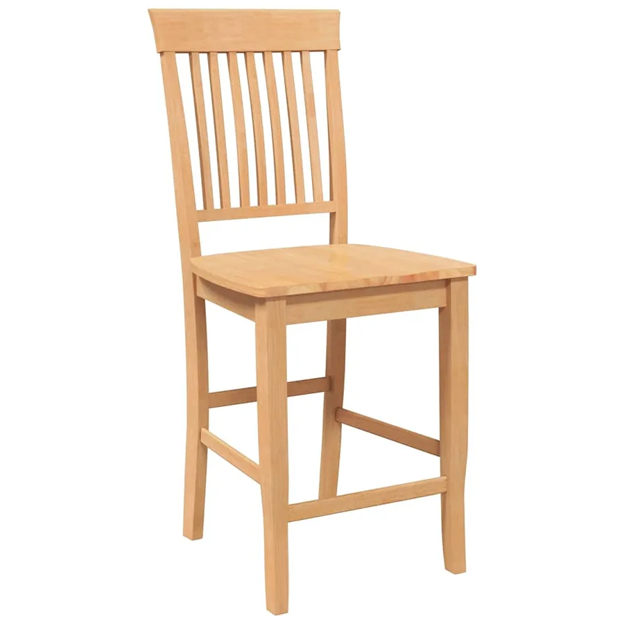 Tabourets de bar (lot de 2) en bois massif naturel et caoutchouc - 4