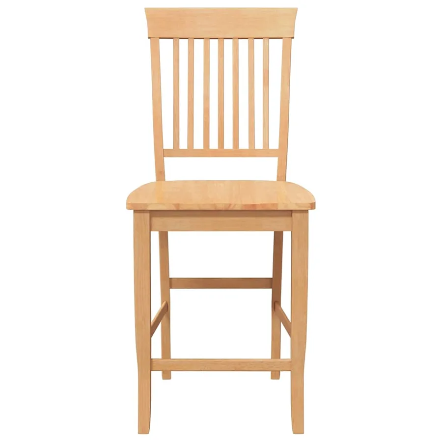 Tabourets de bar (lot de 2) en bois massif naturel et caoutchouc - 5