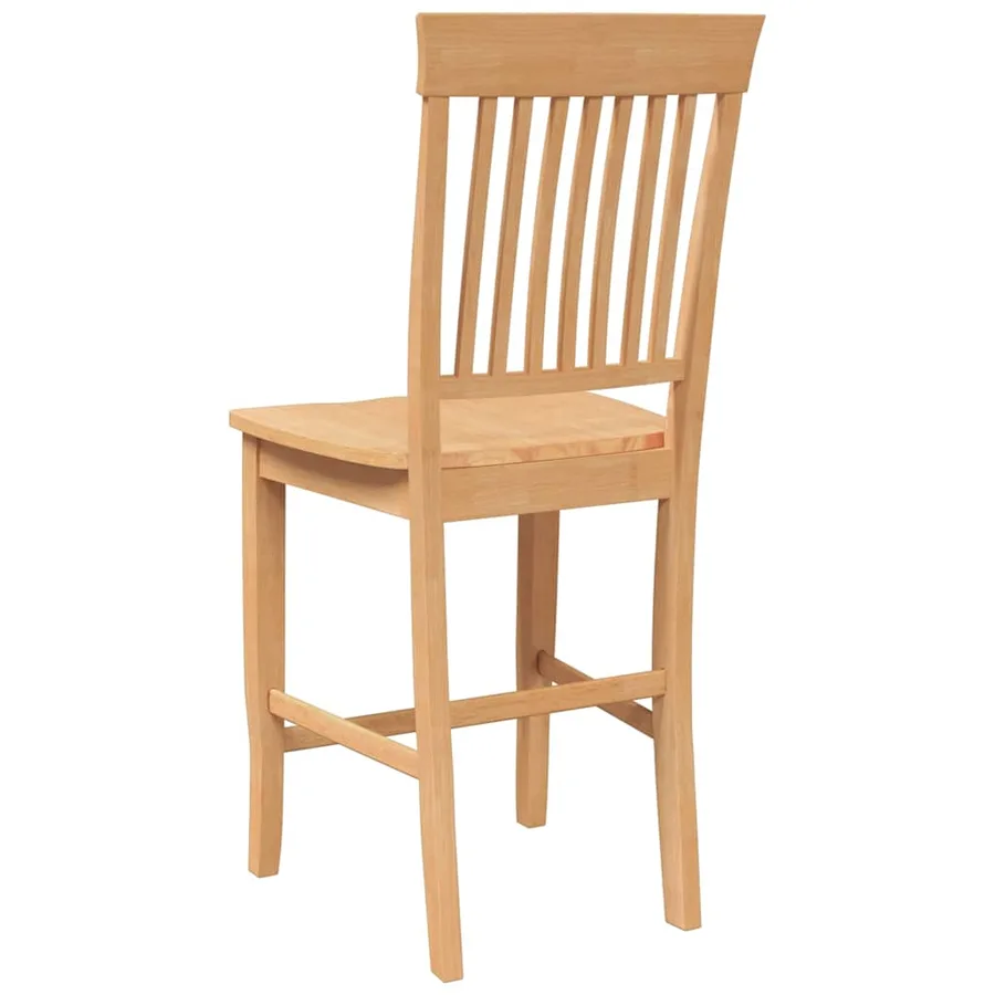 Tabourets de bar (lot de 2) en bois massif naturel et caoutchouc - 7
