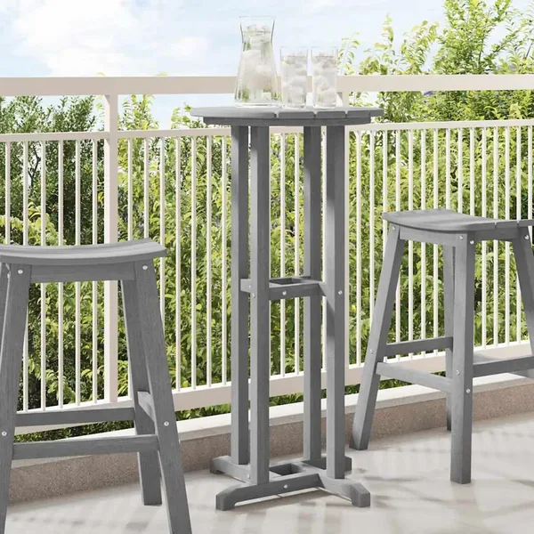 Table de bar Gris clair 55 x 55 x 107 cm Polyéthylène