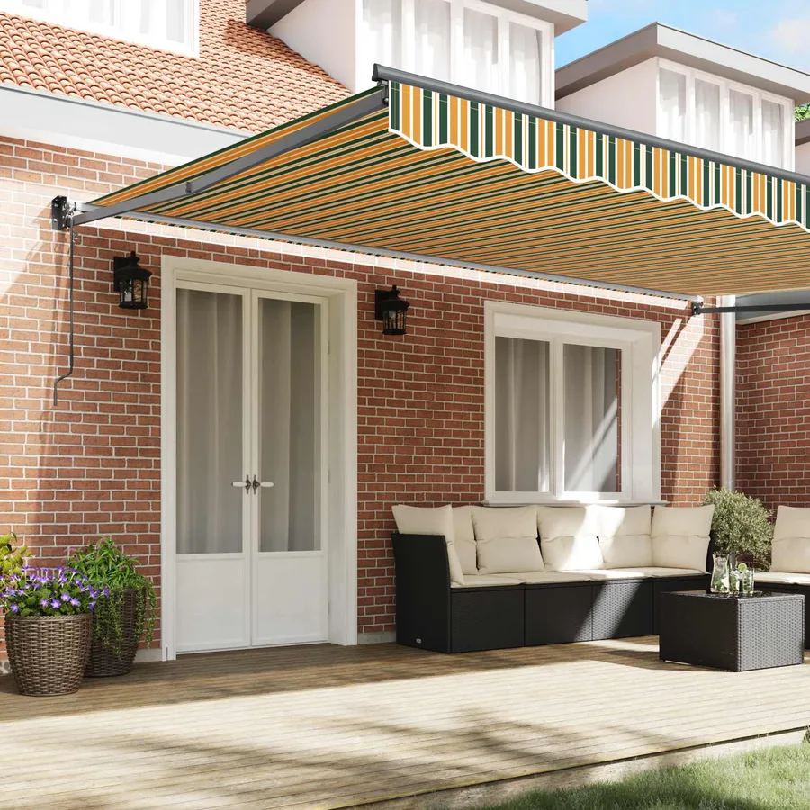 Auvent rétractable Multicolore 500 × 300 cm Polyester et métal - 3