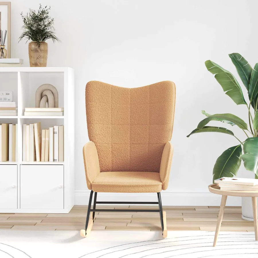 Chaise à bascule Beige Tissu Sherpa