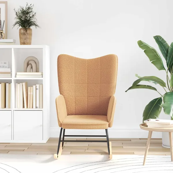 Chaise à bascule Beige Tissu Sherpa