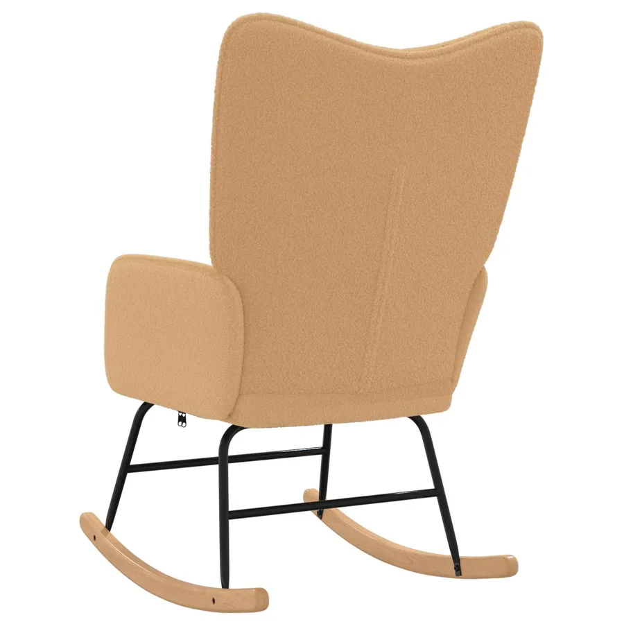 Chaise à bascule Beige Tissu Sherpa - 5