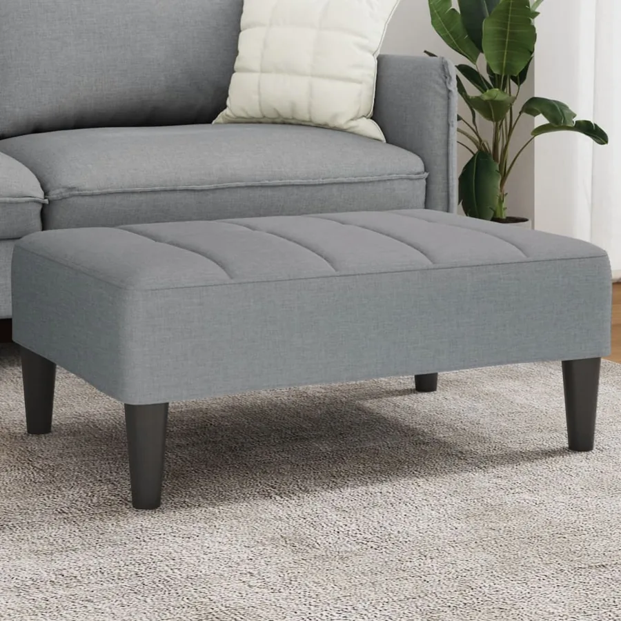 Repose-pied gris clair 77x55x31 cm tissu