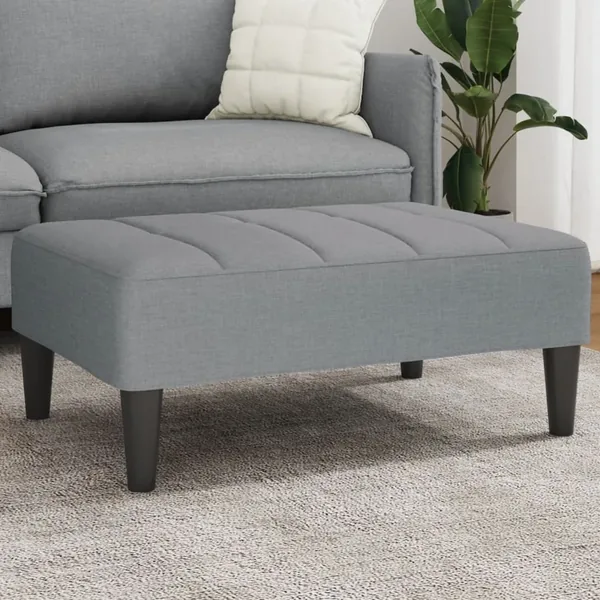 Repose-pied gris clair 77x55x31 cm tissu