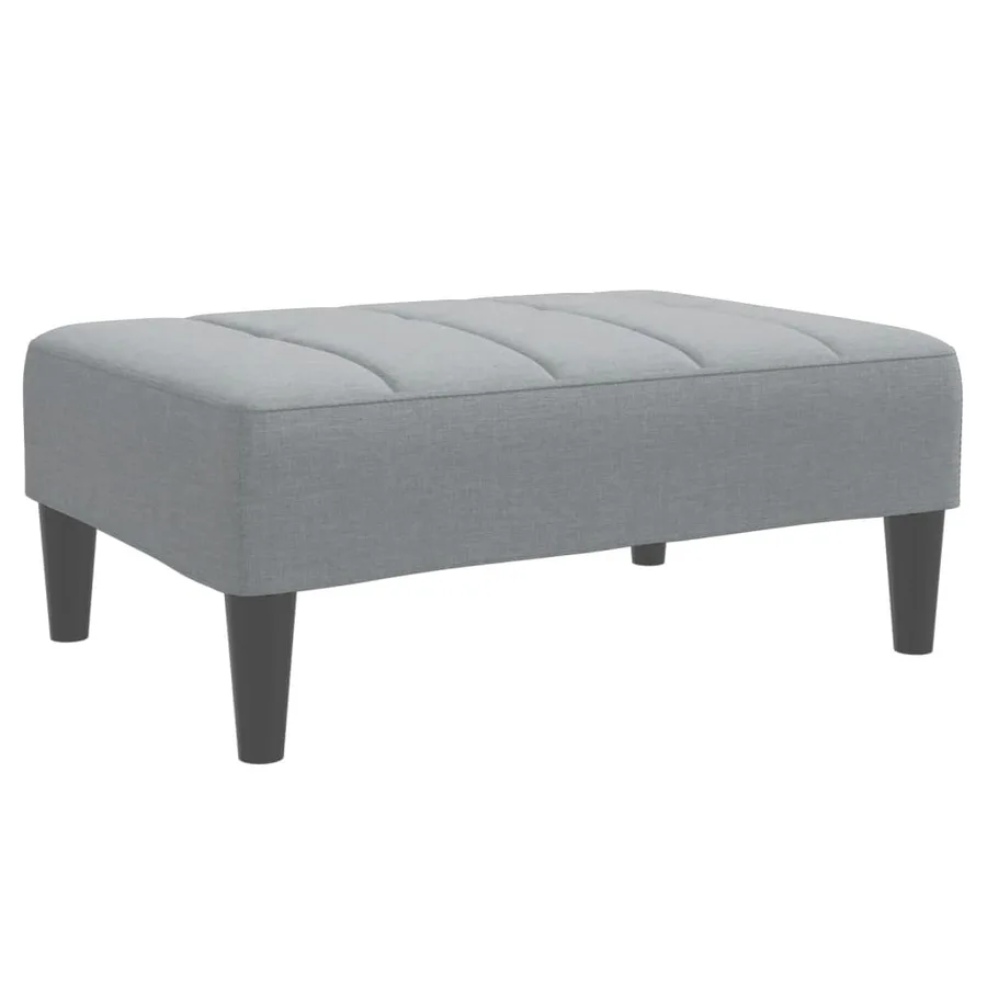 Repose-pied gris clair 77x55x31 cm tissu - 2
