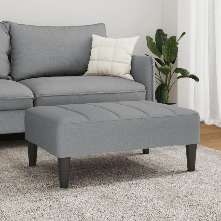 Repose-pied gris clair 77x55x31 cm tissu - 3