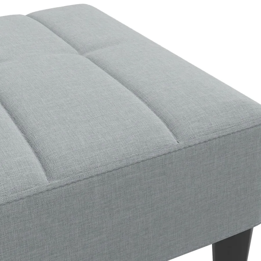 Repose-pied gris clair 77x55x31 cm tissu - 6