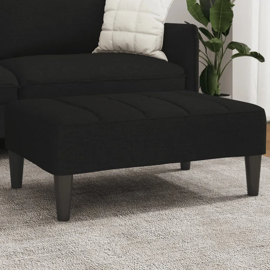 Repose-pied noir 77x55x31 cm tissu