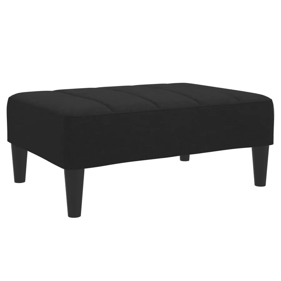 Repose-pied noir 77x55x31 cm tissu - 2