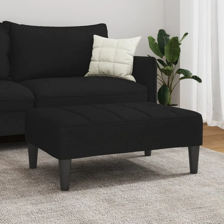 Repose-pied noir 77x55x31 cm tissu - 3