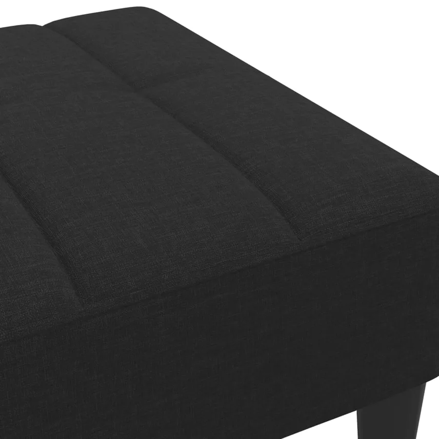 Repose-pied noir 77x55x31 cm tissu - 6