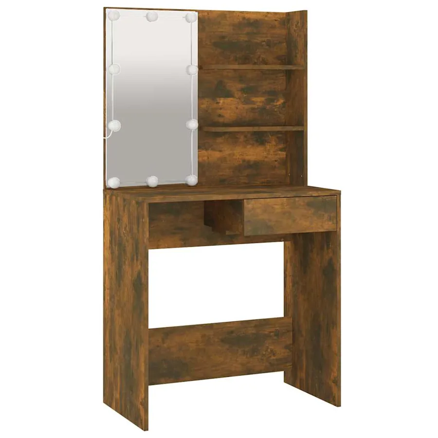 Coiffeuse avec LED Chêne marron 74,5x40x141 cm - 3