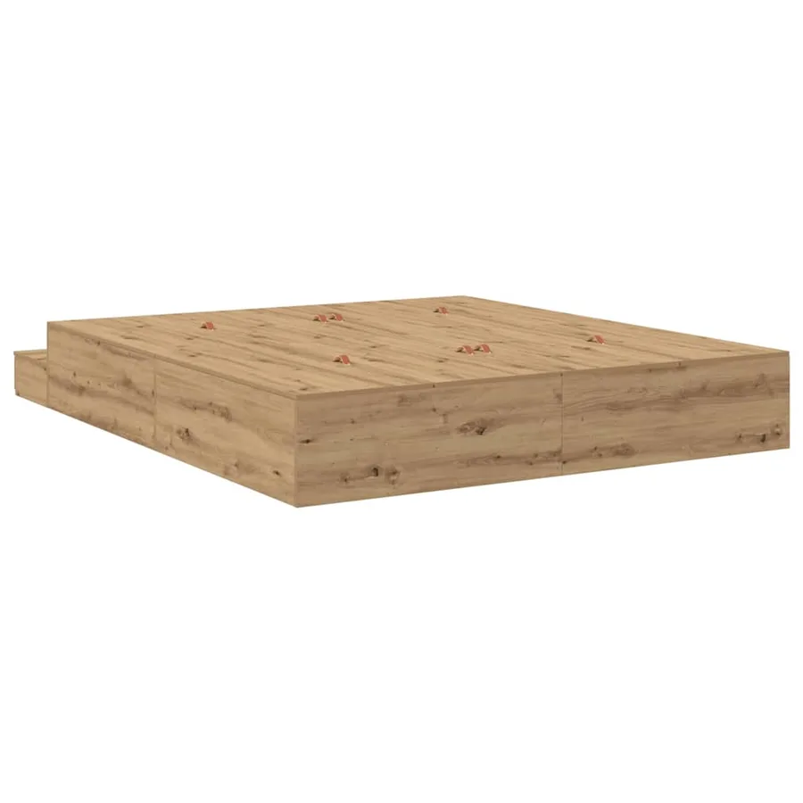 Cadre de lit avec rangement avec tiroir Chêne artisanal 180 cm - 10