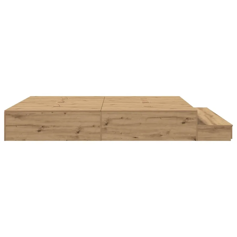 Cadre de lit avec rangement avec tiroir Chêne artisanal 180 cm - 9