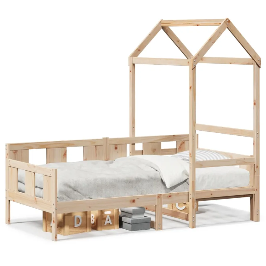 Lit de jour avec toit sans matelas 80x200 cm bois massif - 2