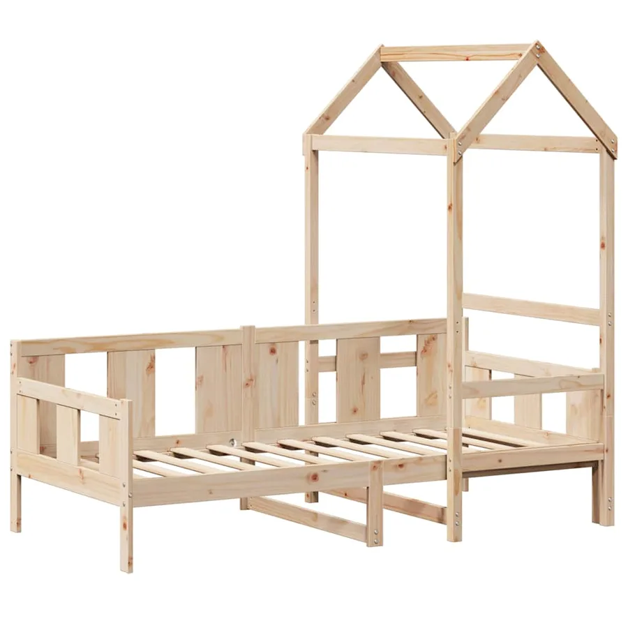 Lit de jour avec toit sans matelas 80x200 cm bois massif - 3