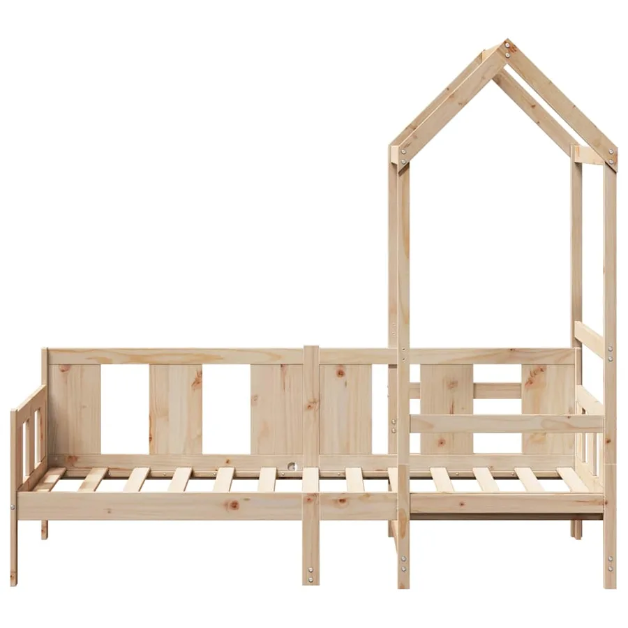 Lit de jour avec toit sans matelas 80x200 cm bois massif - 4