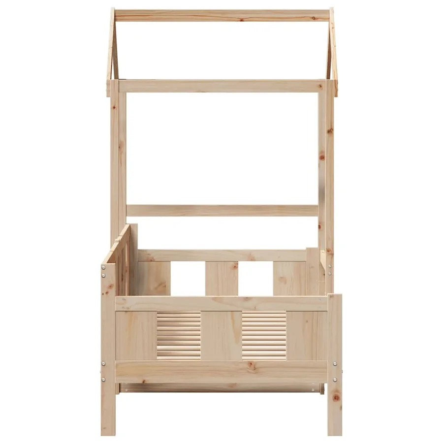 Lit de jour avec toit sans matelas 80x200 cm bois massif - 7