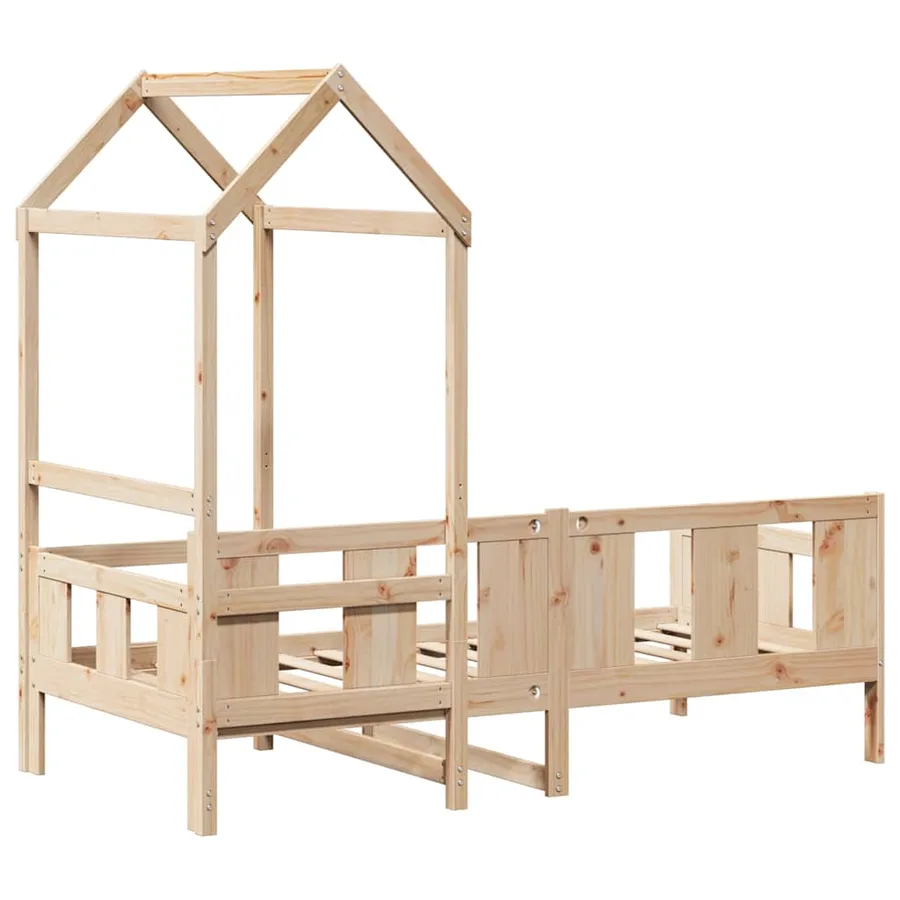 Lit de jour avec toit sans matelas 80x200 cm bois massif - 8