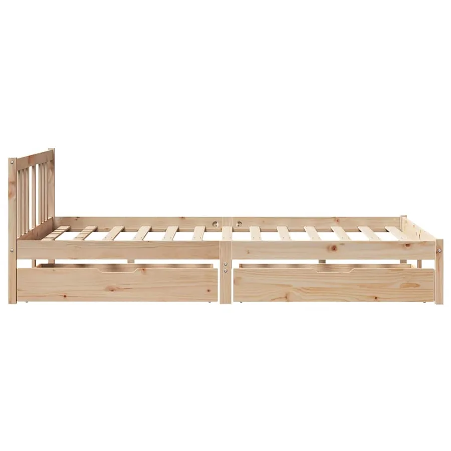 Cadre de lit sans matelas 135x190 cm bois de pin massif - 5