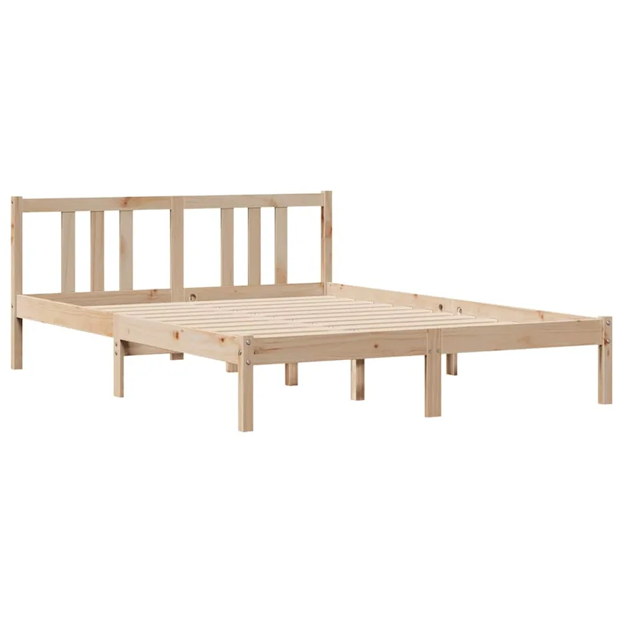 Cadre de lit sans matelas 135x190 cm bois de pin massif - 7