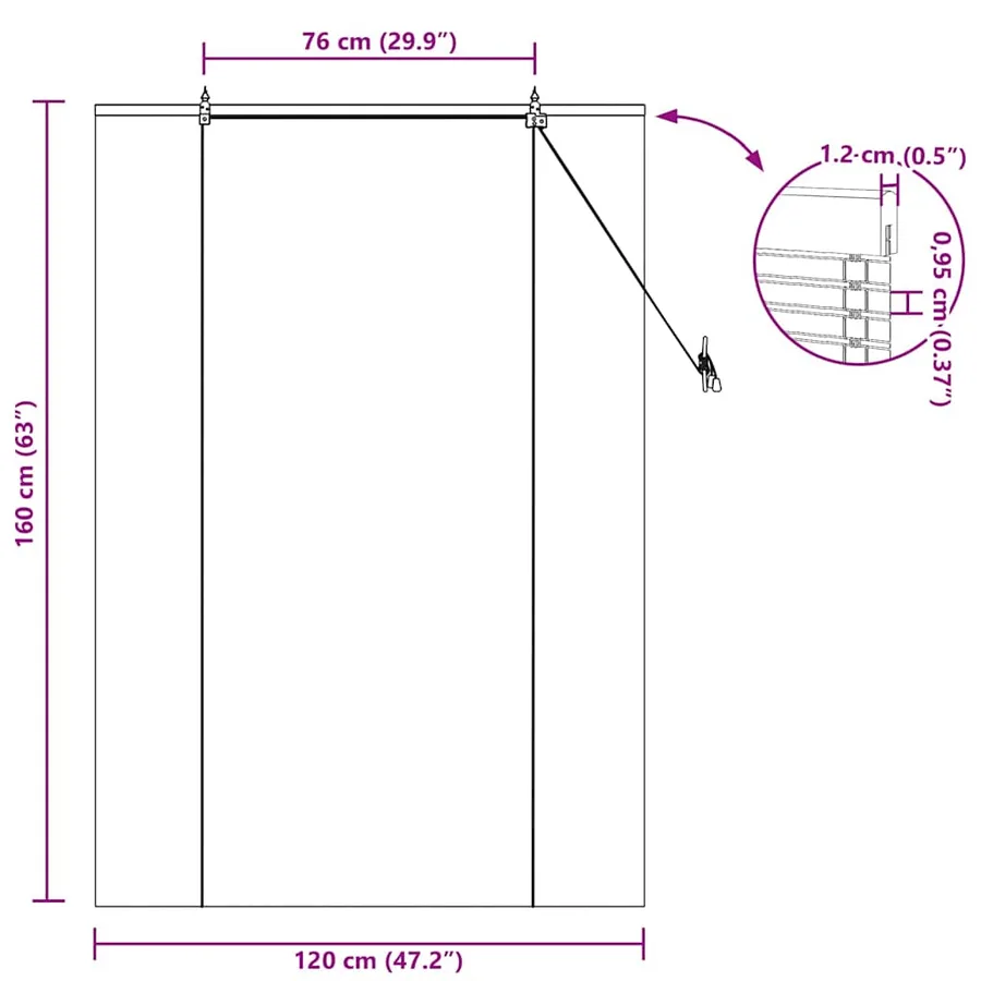Store enrouleur Nature 120 x 160 cm Bambou - 15