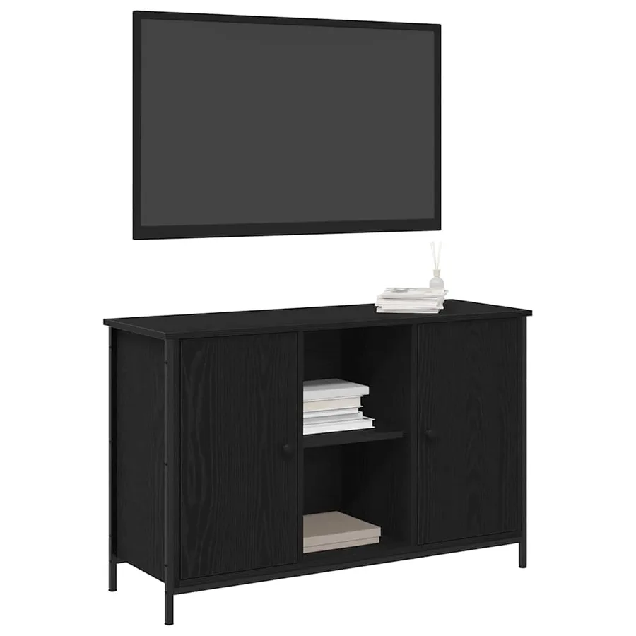 Ensemble meuble TV Montage mural Chêne noir 101 x 35 x 65 cm - 2