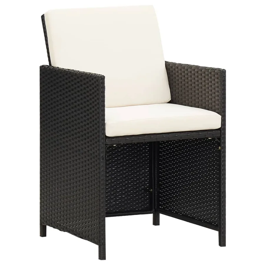 Ensemble à manger de jardin avec coussins 3 pcs Noir - 6